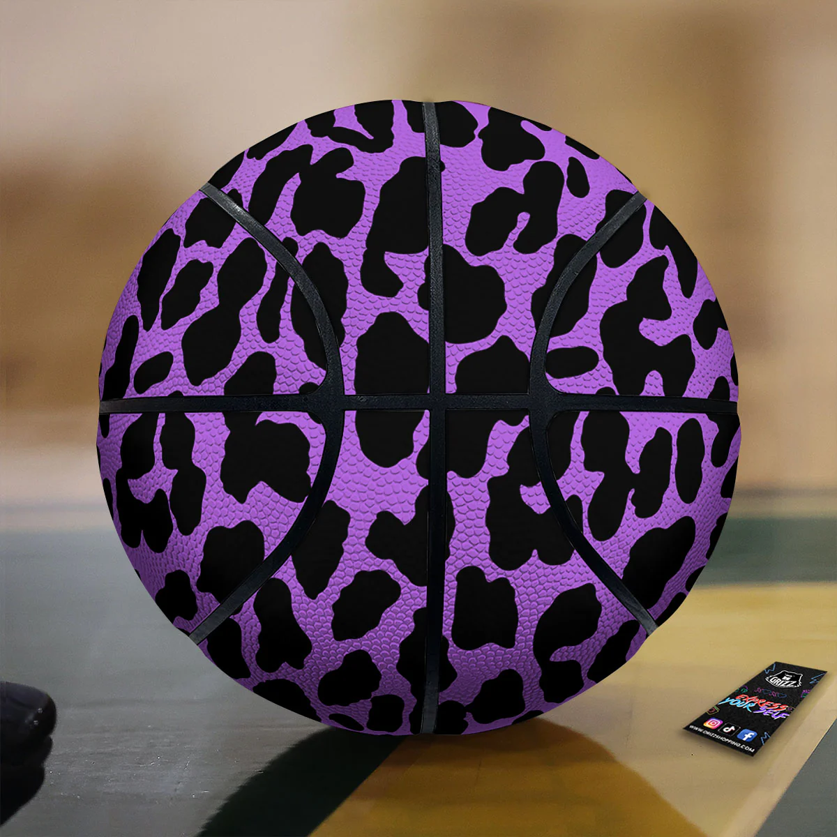 Cheetah Black And Purple Print Basketball