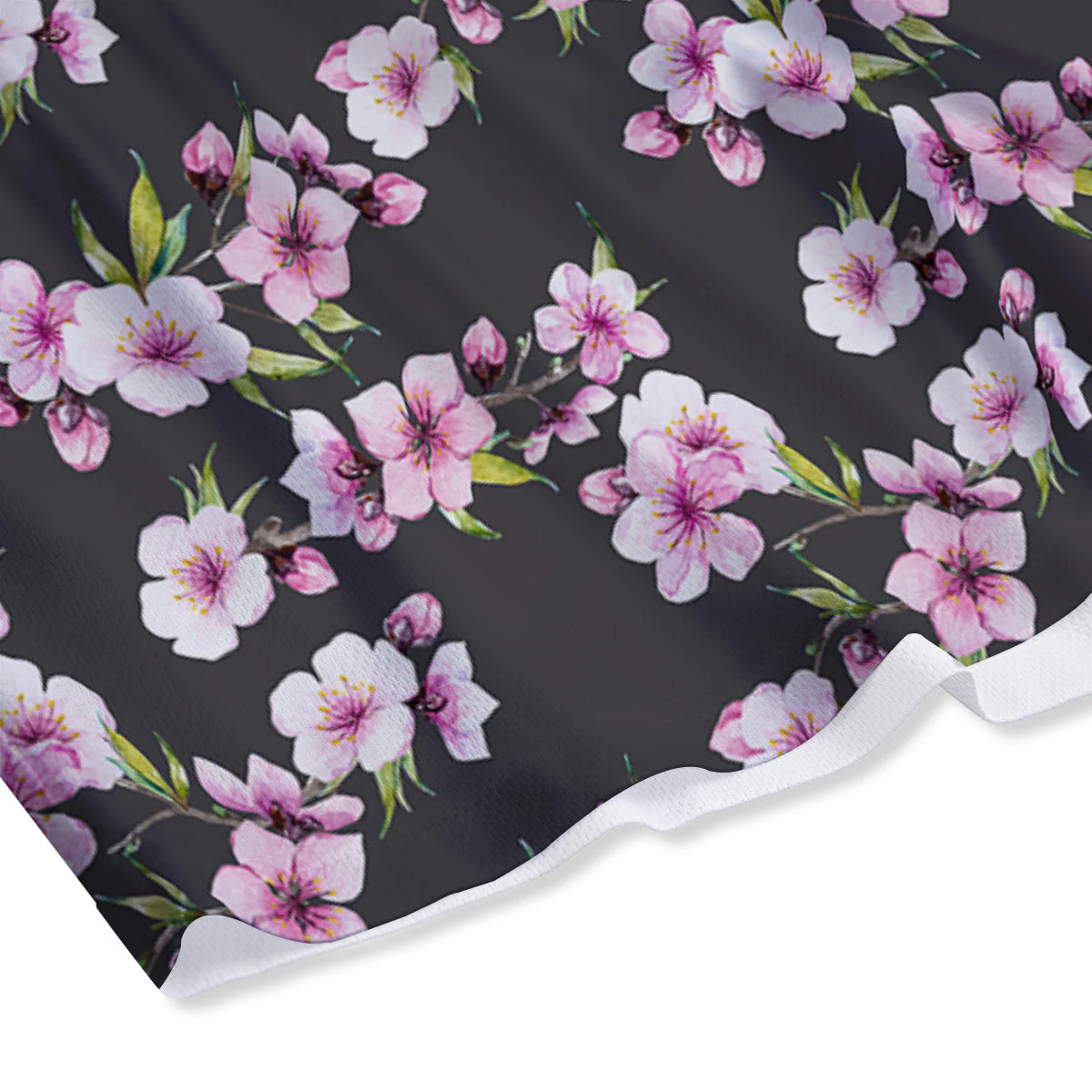 Cherry Blossom Chinese Print Pattern Mesh Shorts - Image 4