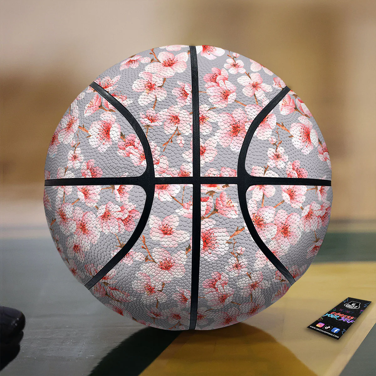 Cherry Blossom Japanese Print Pattern Basketball