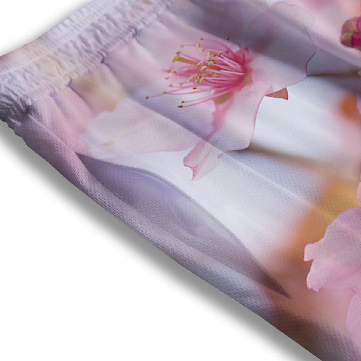 Cherry Blossom Pink Print Mesh Shorts - Image 3