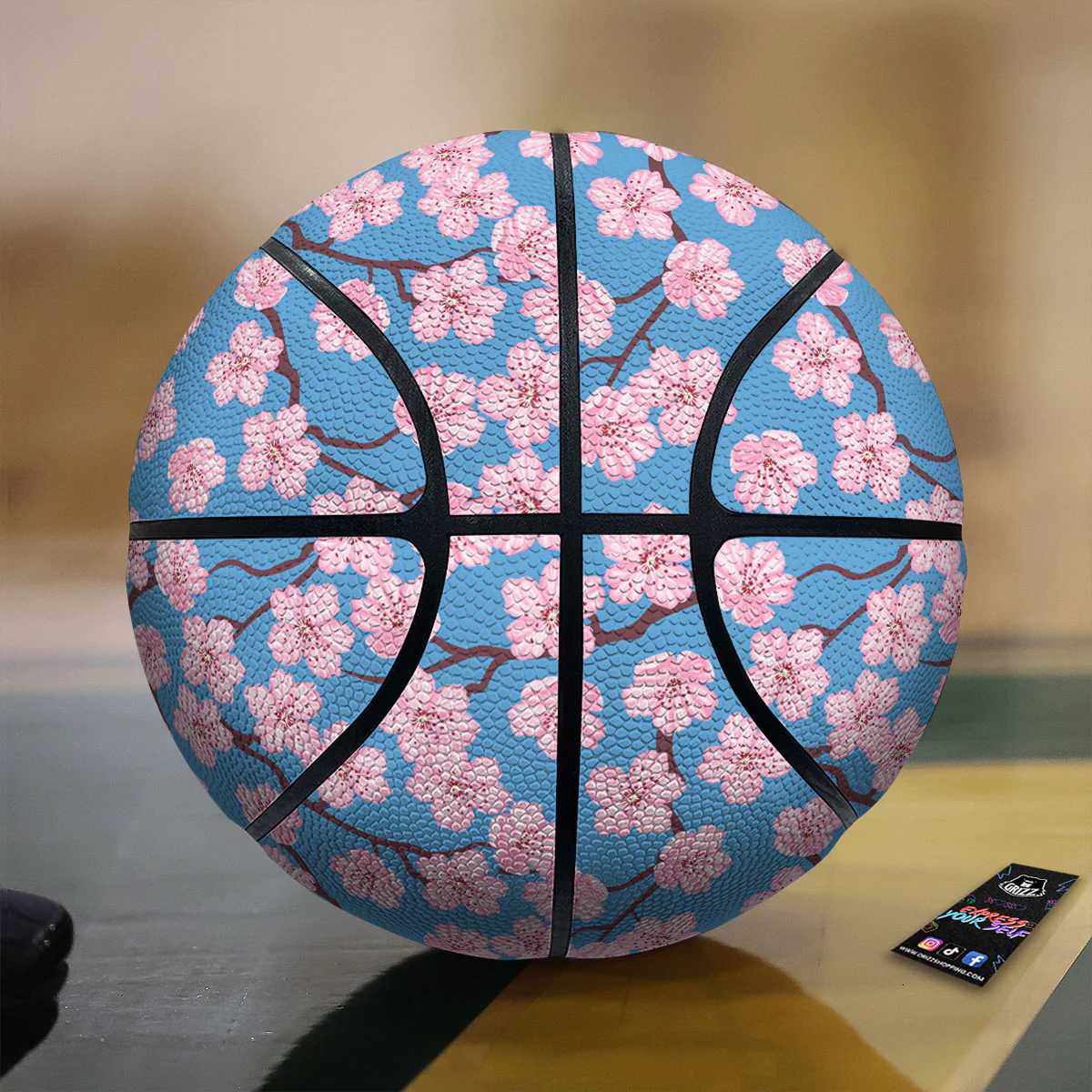 Cherry Blossom Pink Print Pattern Basketball