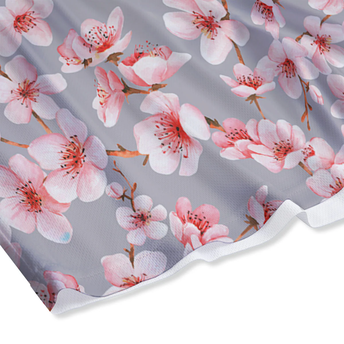 Cherry Blossom Pink Sakura Print Pattern Mesh Shorts - Image 4