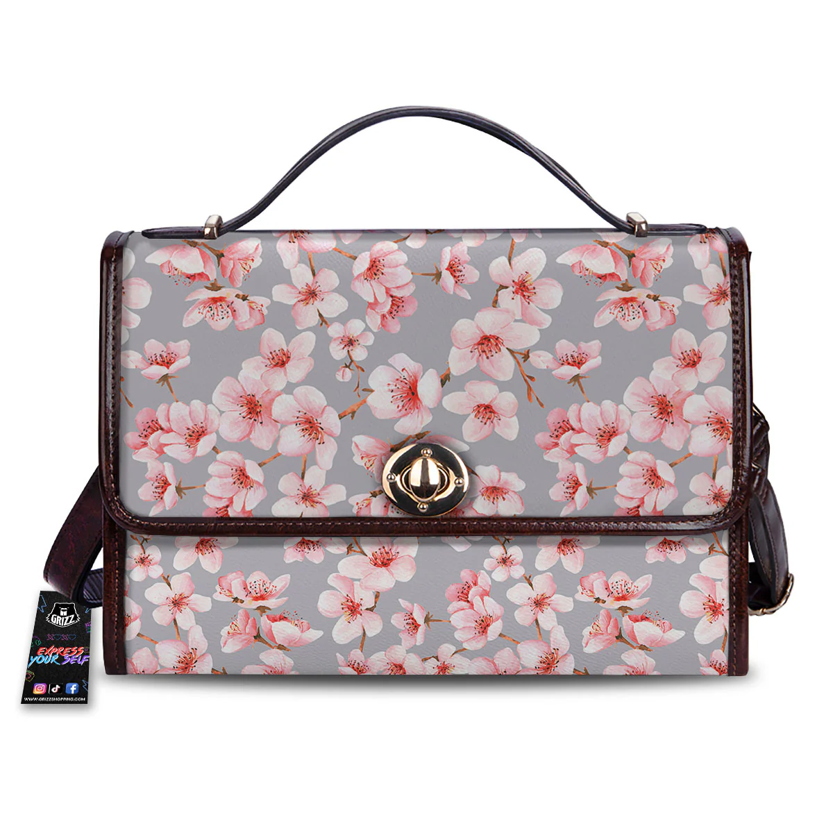 Cherry Blossom Pink Sakura Print Pattern Women's Satchel Bag