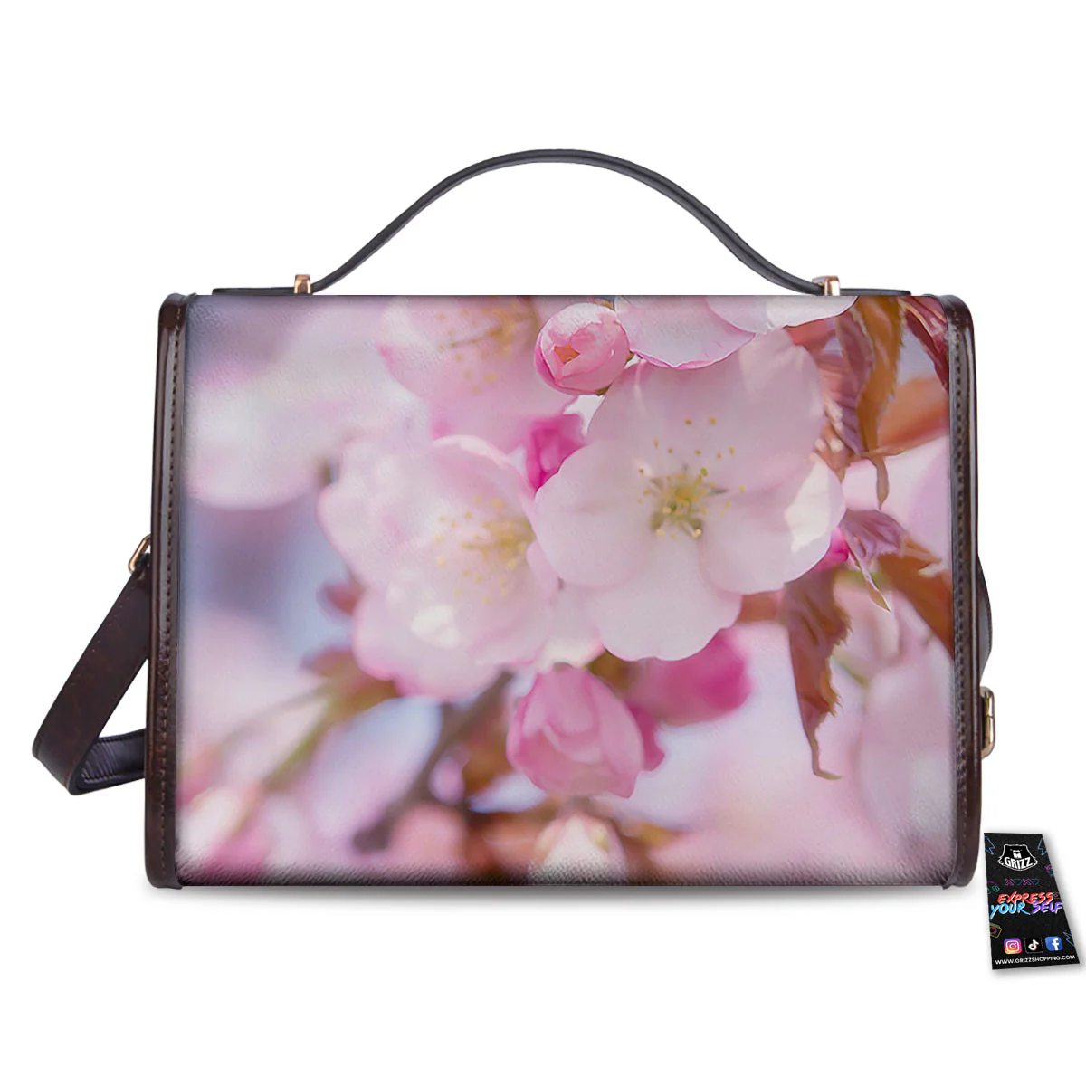 Cherry Blossom Sakura Flower Print Women's Satchel Bag - Image 2