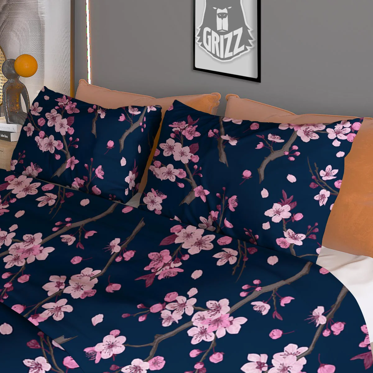 Cherry Blossom Sakura Print Pattern Duvet Cover Bedding Set - Image 3