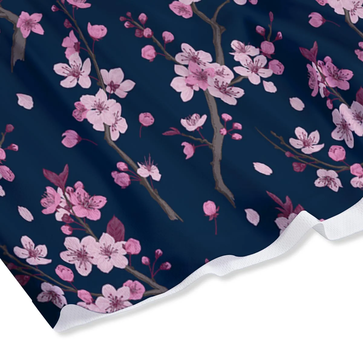 Cherry Blossom Sakura Print Pattern Mesh Shorts - Image 4