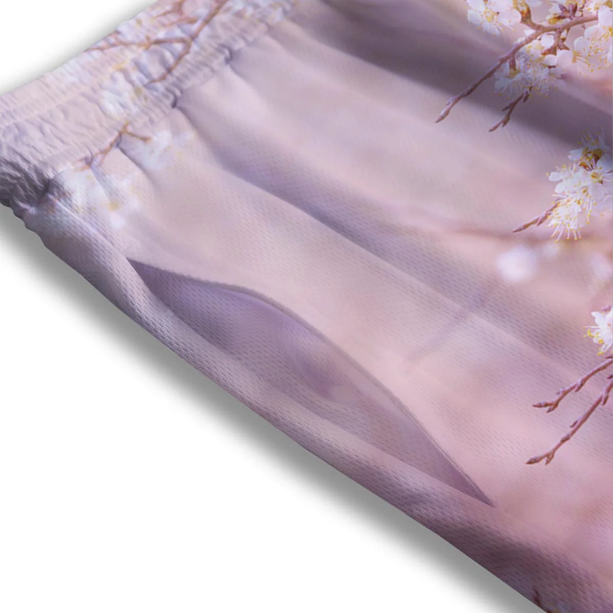 Cherry Blossom Sunrise Japanese Print Mesh Shorts - Image 3