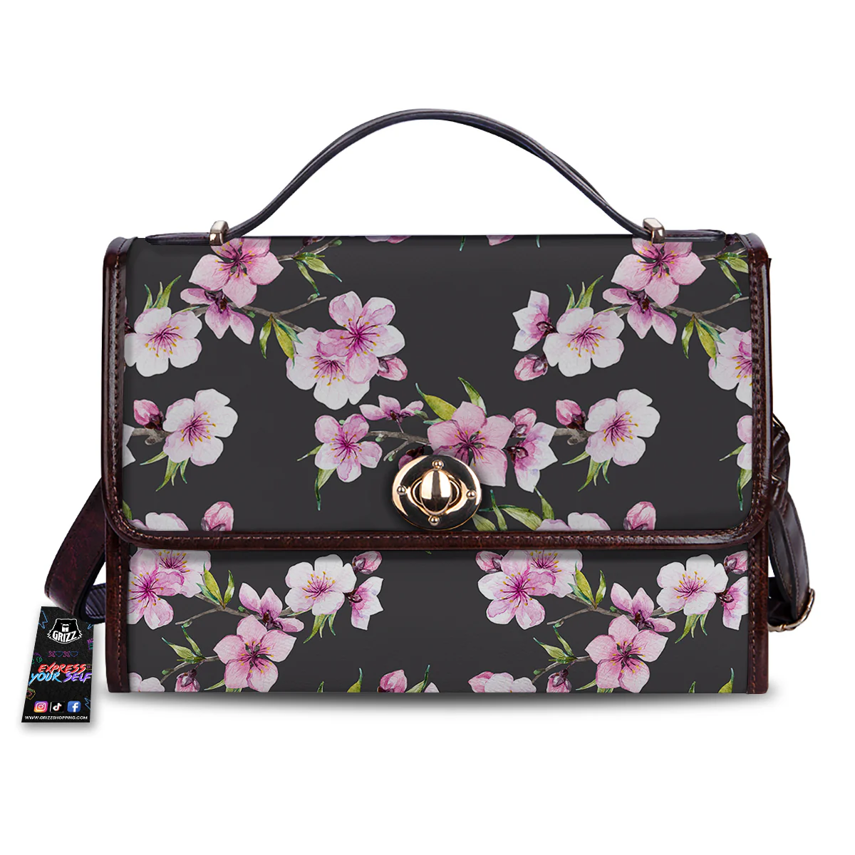 Cherry Blossom Watercolor Print Pattern Women's Satchel Bag