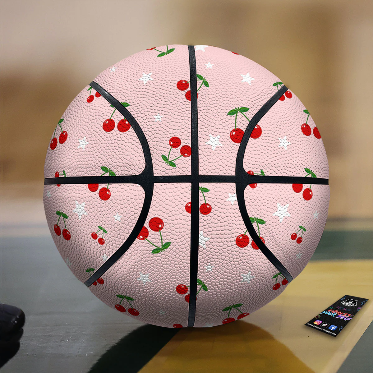 Cherry Pink Print Pattern Basketball