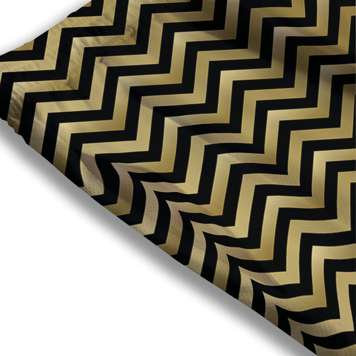 Chevron Black And Gold Print Pattern Mesh Shorts - Image 3