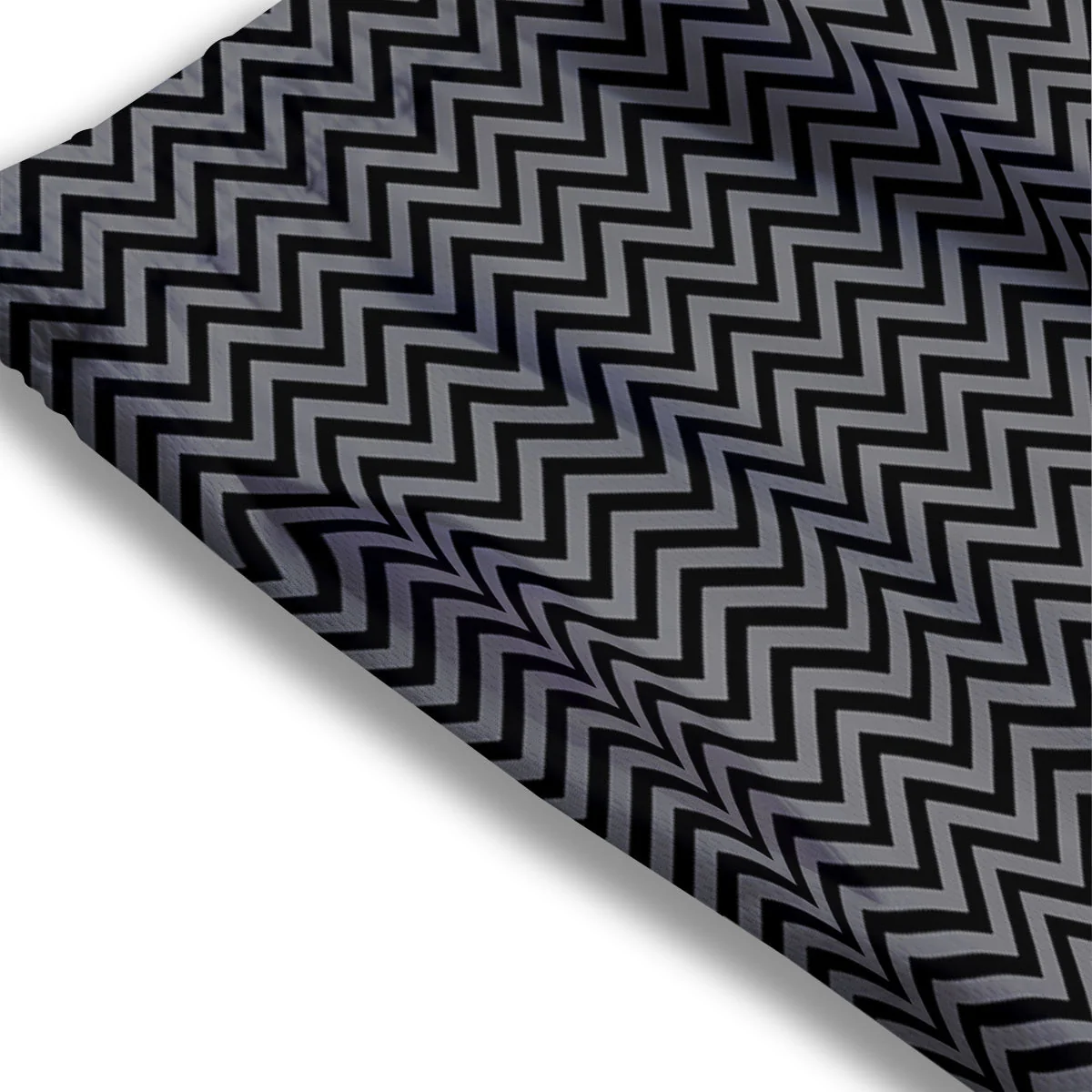 Chevron Black And Grey Print Pattern Mesh Shorts - Image 3