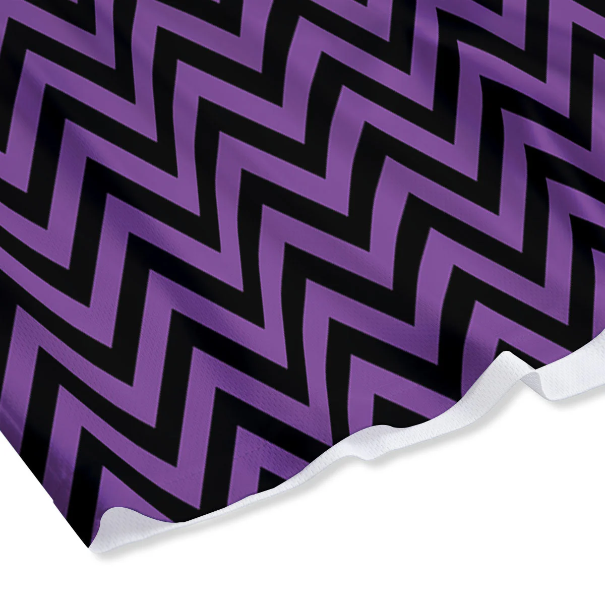 Chevron Black And Purple Print Pattern Mesh Shorts - Image 4