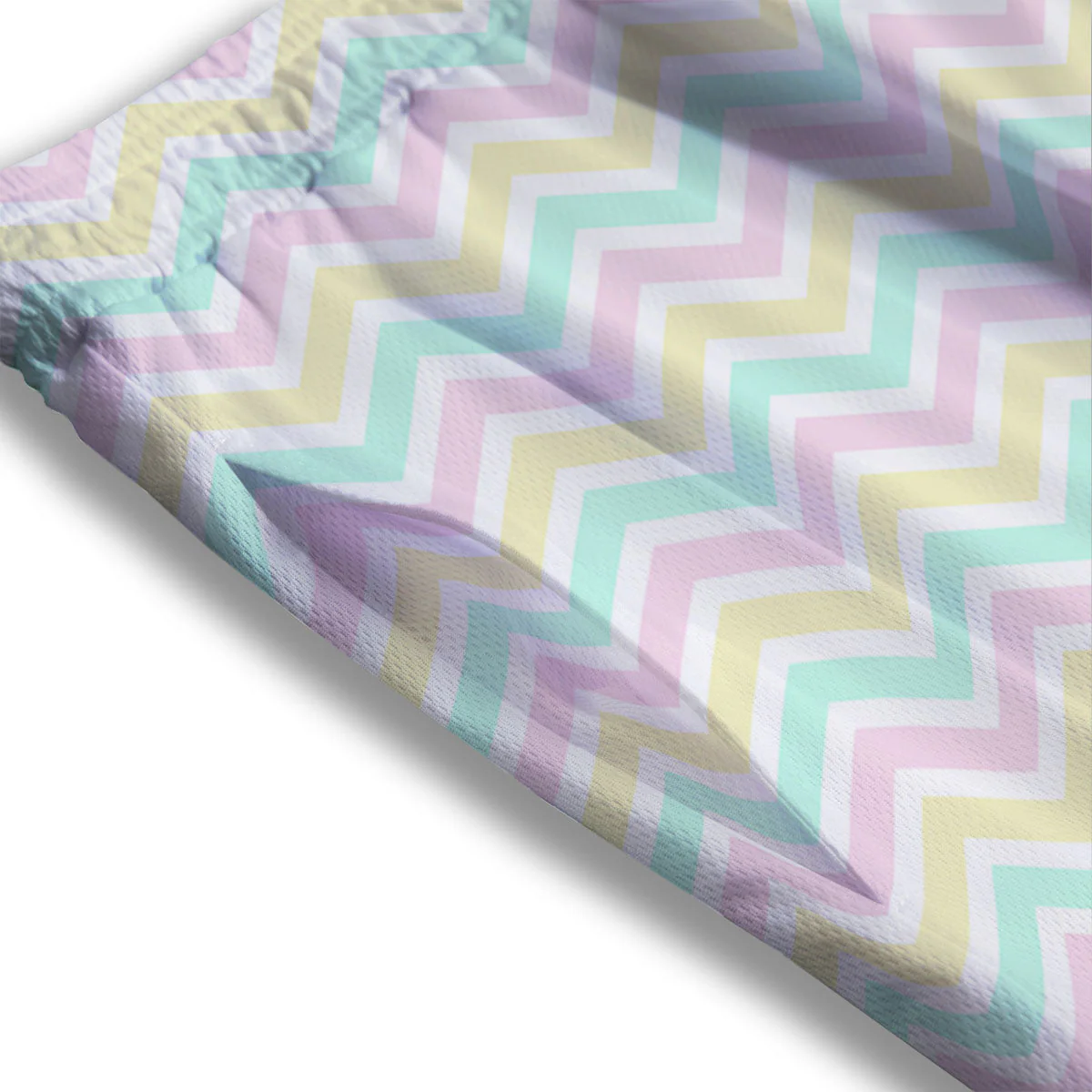 Chevron Pastel Print Pattern Mesh Shorts - Image 3