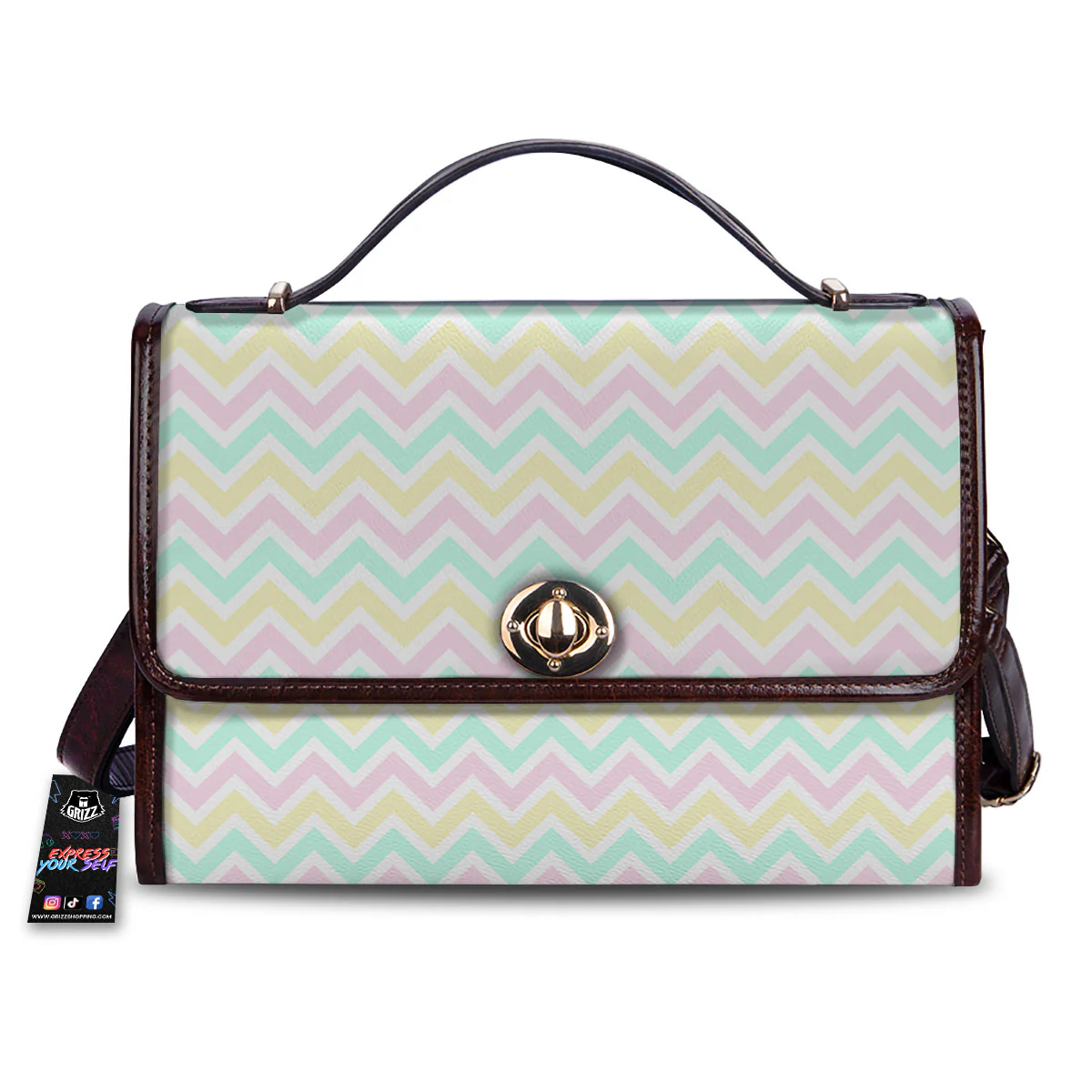 Chevron Pastel Print Pattern Women's Satchel Bag