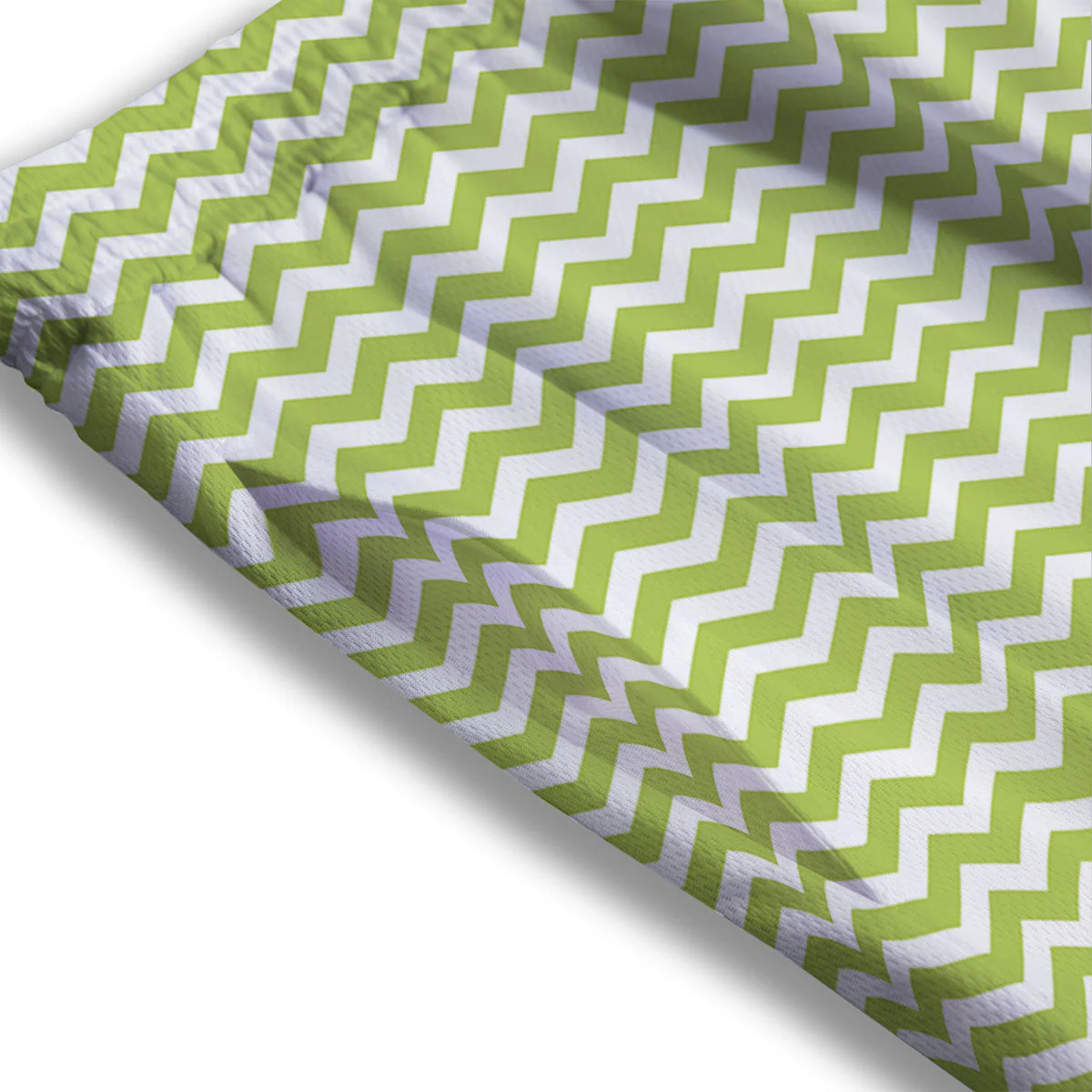 Chevron White And Green Print Pattern Mesh Shorts - Image 3