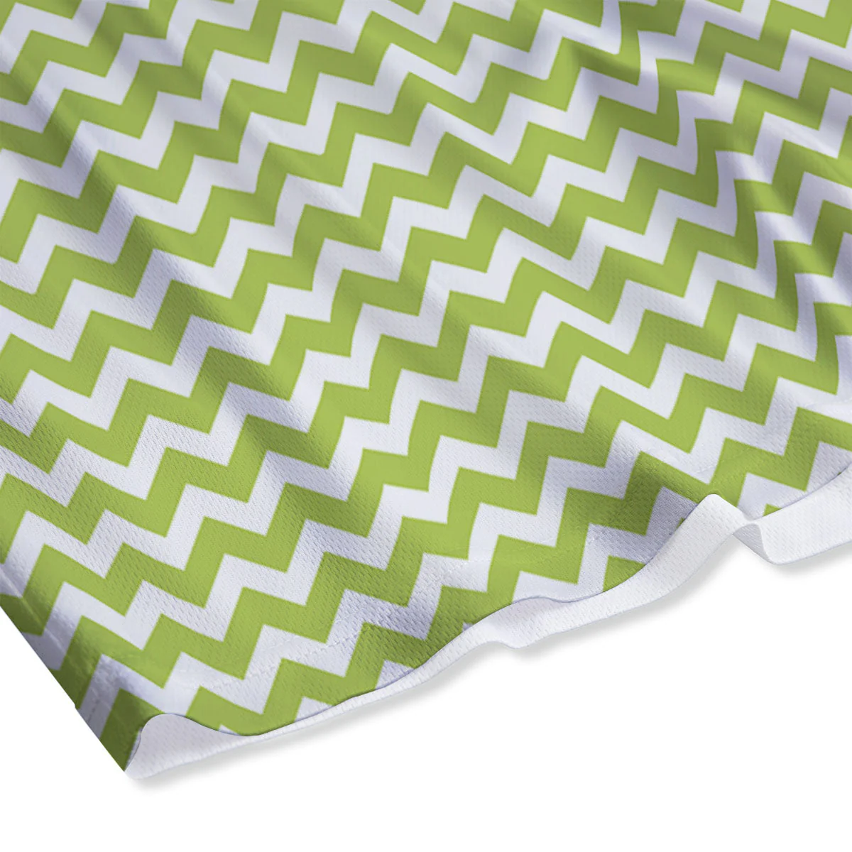 Chevron White And Green Print Pattern Mesh Shorts - Image 4