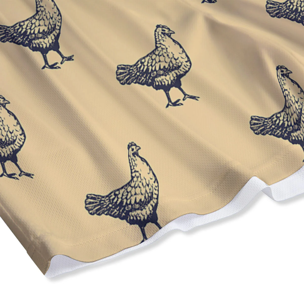 Chicken Hand Drawn Print Pattern Mesh Shorts - Image 4