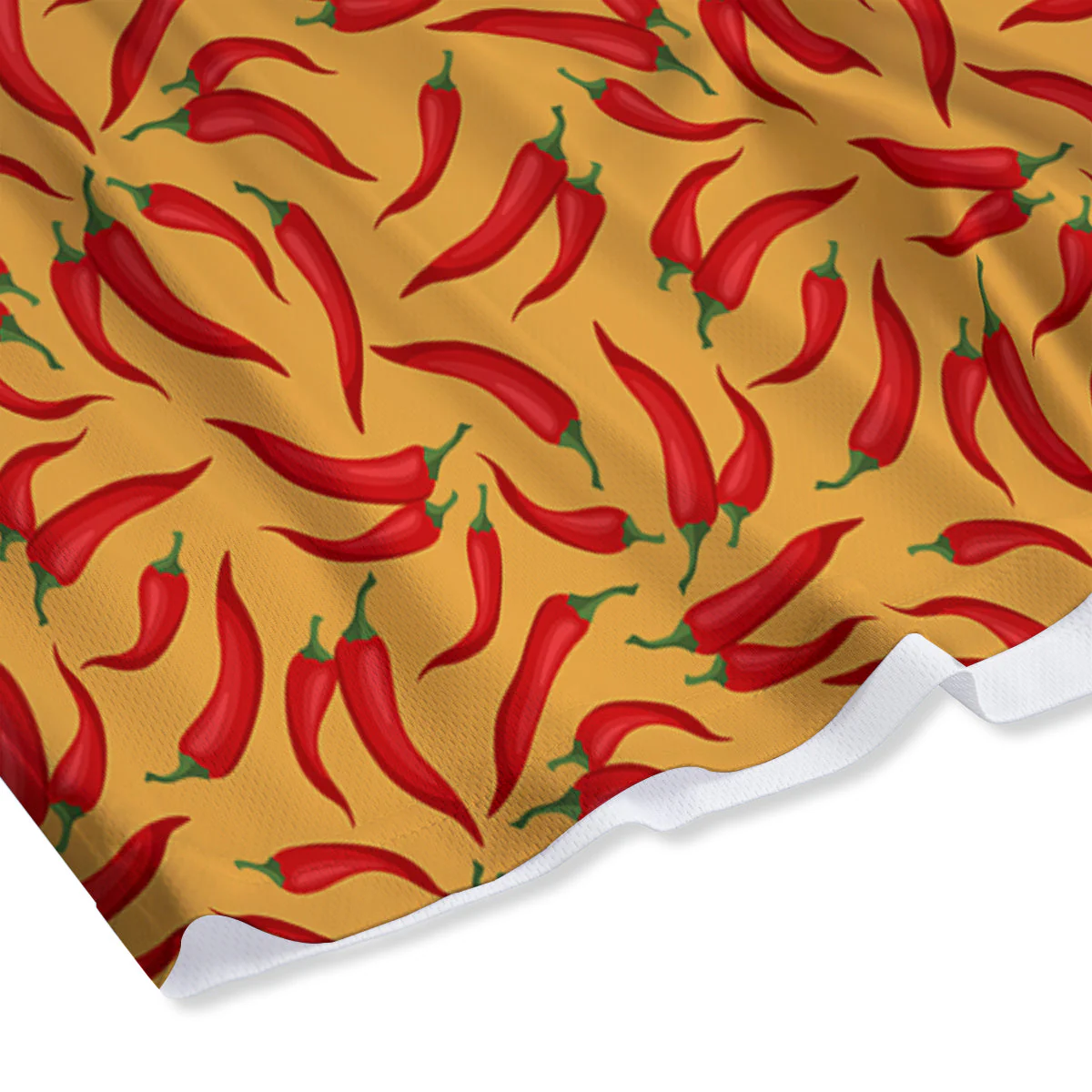 Chili Pepper And Orange Print Pattern Mesh Shorts - Image 4