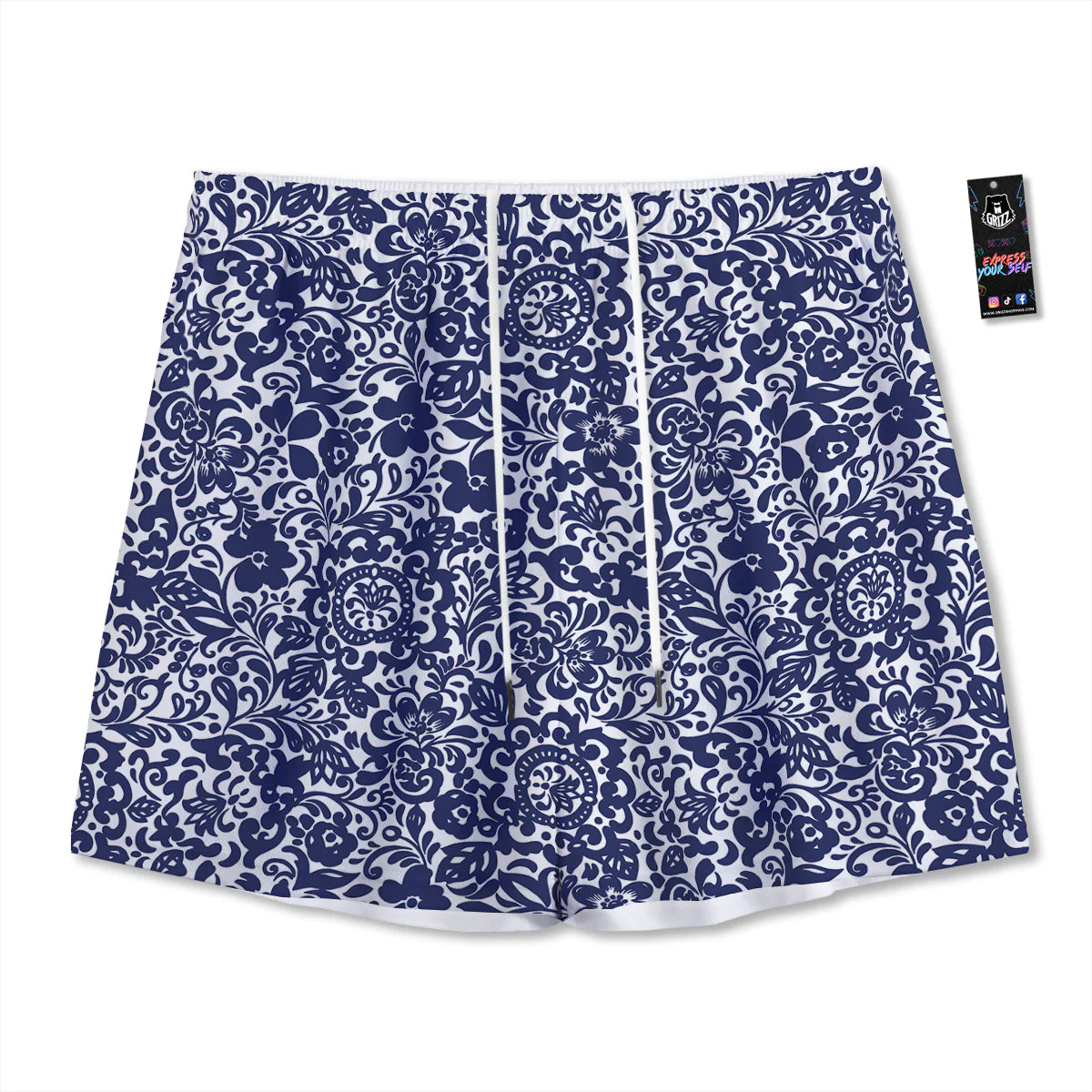 Chintz Floral Print Pattern Mesh Shorts