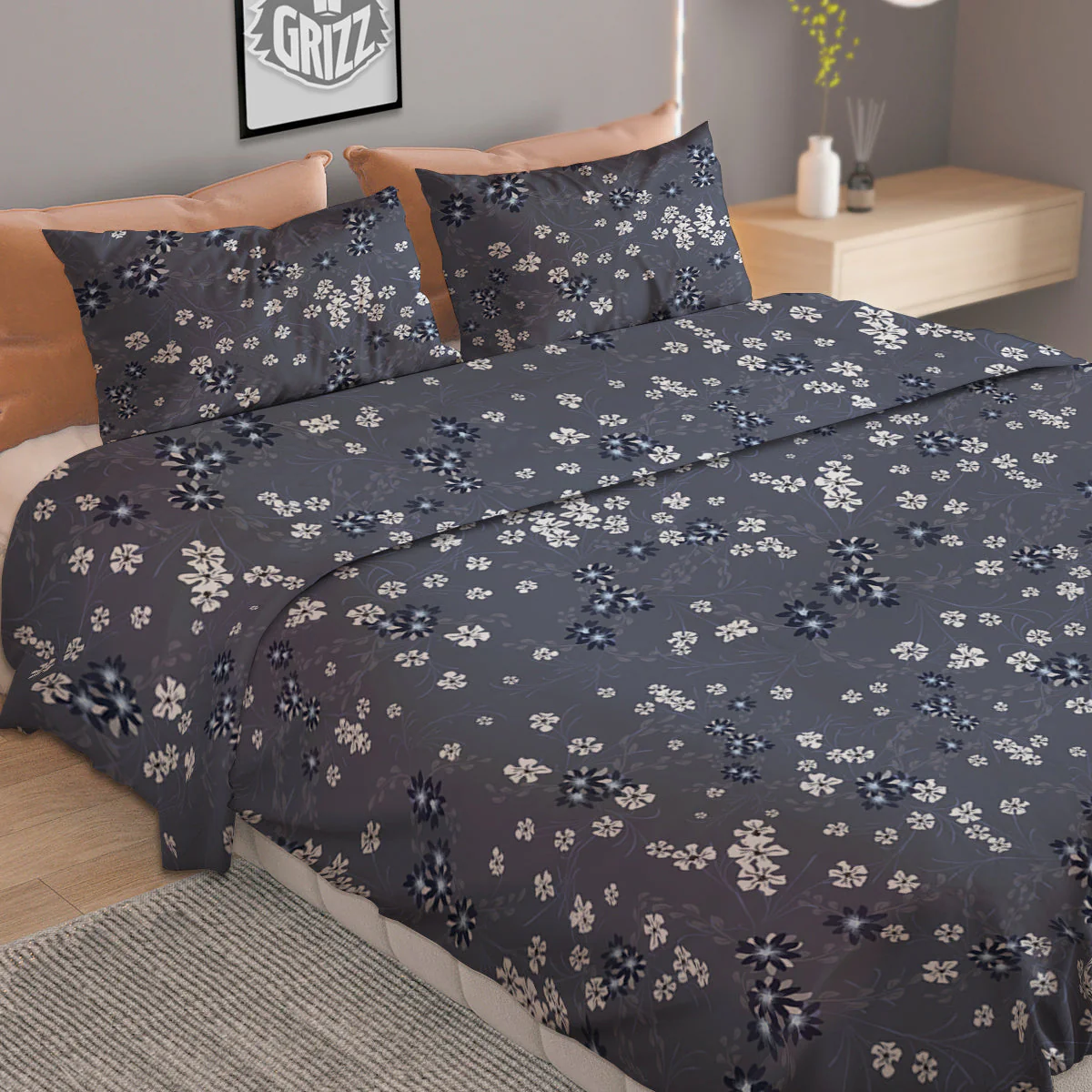 Chintz Floral Vintage Print Pattern Duvet Cover Bedding Set - Image 2
