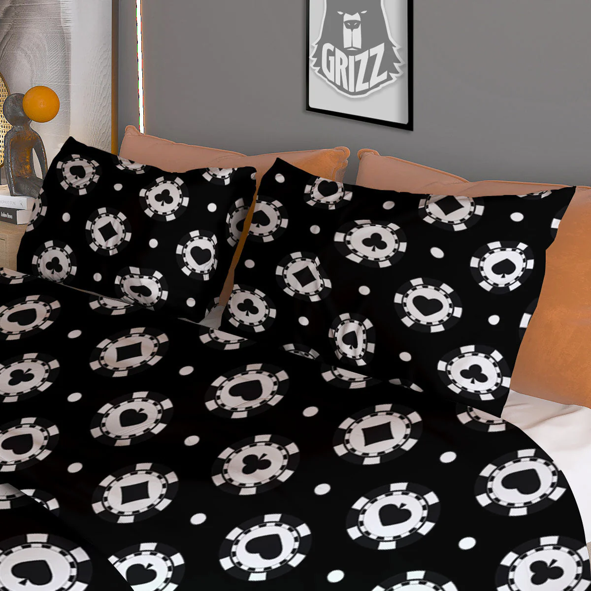 Chip And Casino Print Pattern Duvet Cover Bedding Set - Image 3