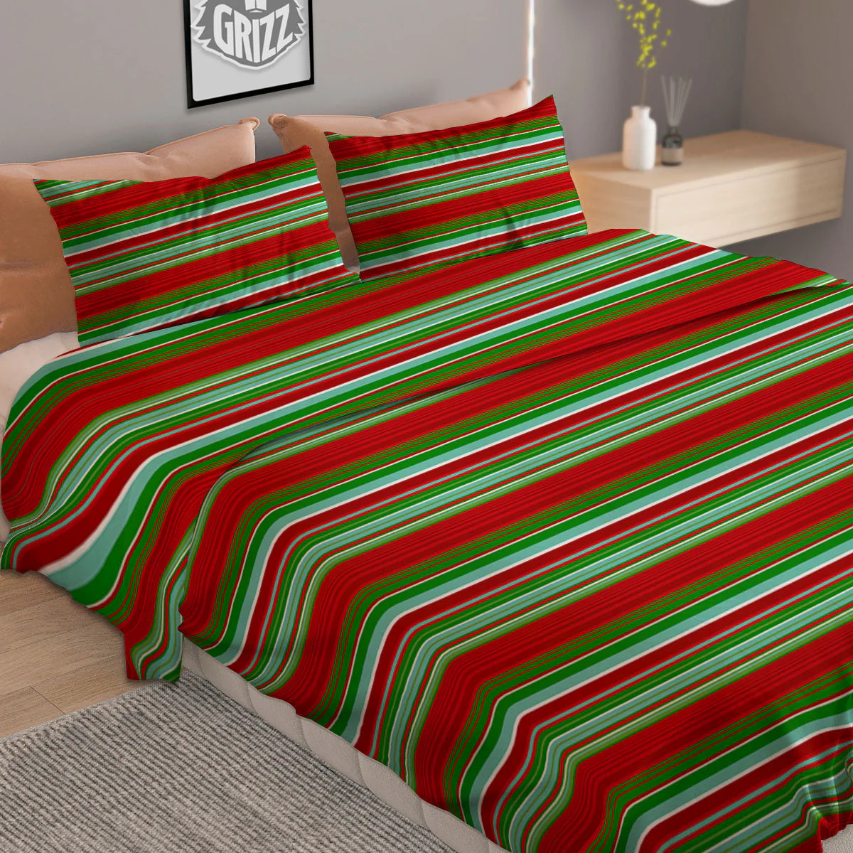 Chirstmas Serape Ethnic Mexican Print Pattern Duvet Cover Bedding Set - Image 2