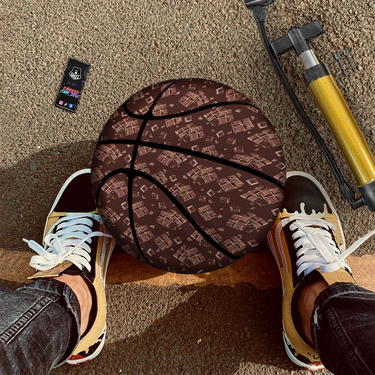 Chocolate Bar Print Pattern Basketball - Image 3