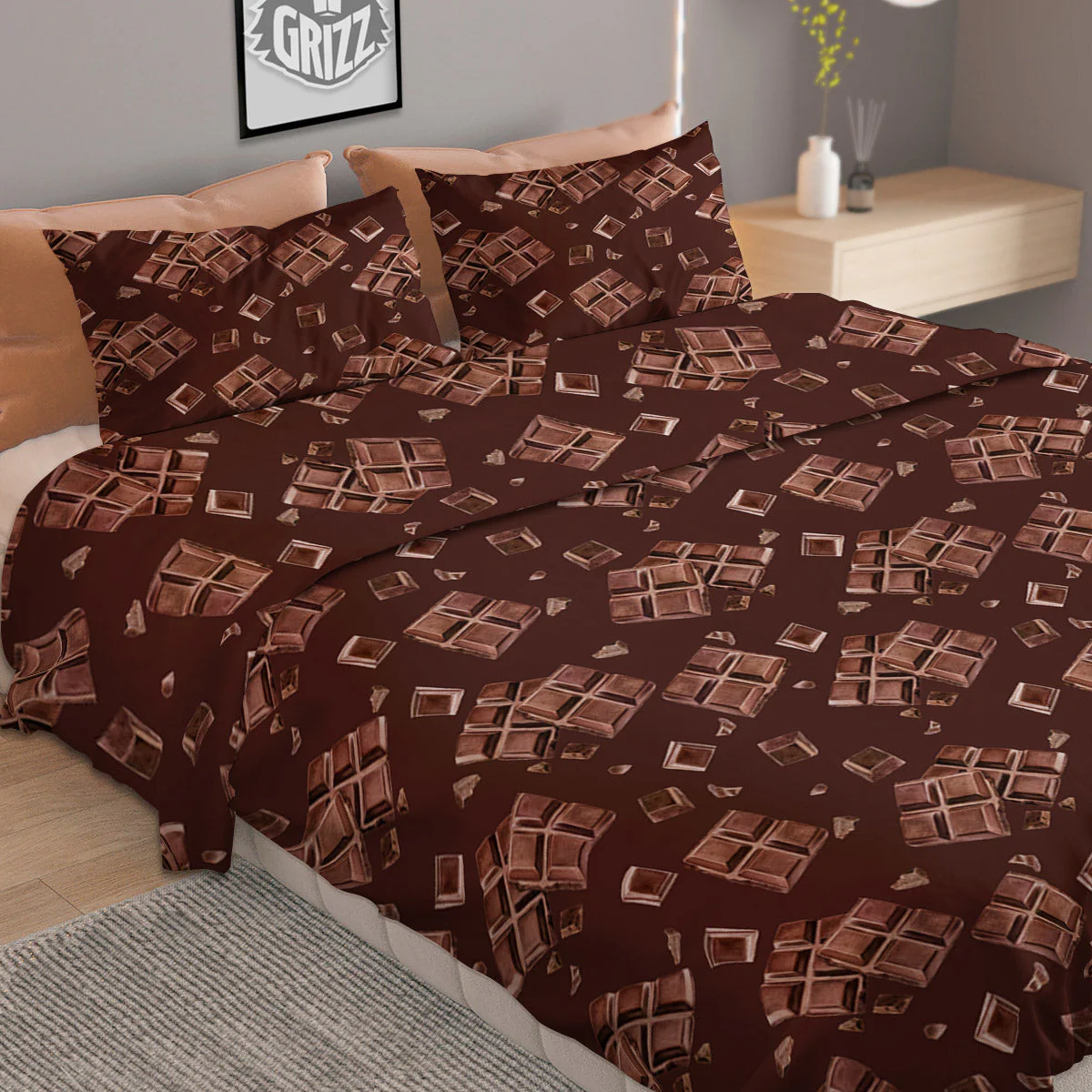 Chocolate Bar Print Pattern Duvet Cover Bedding Set - Image 2
