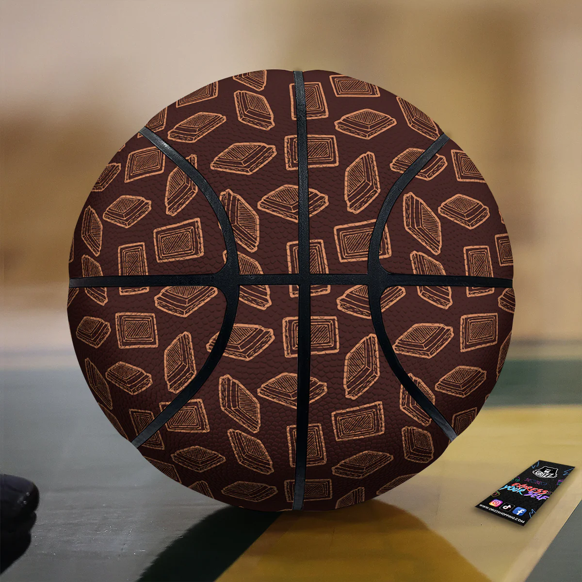 Chocolate Vintage Print Pattern Basketball