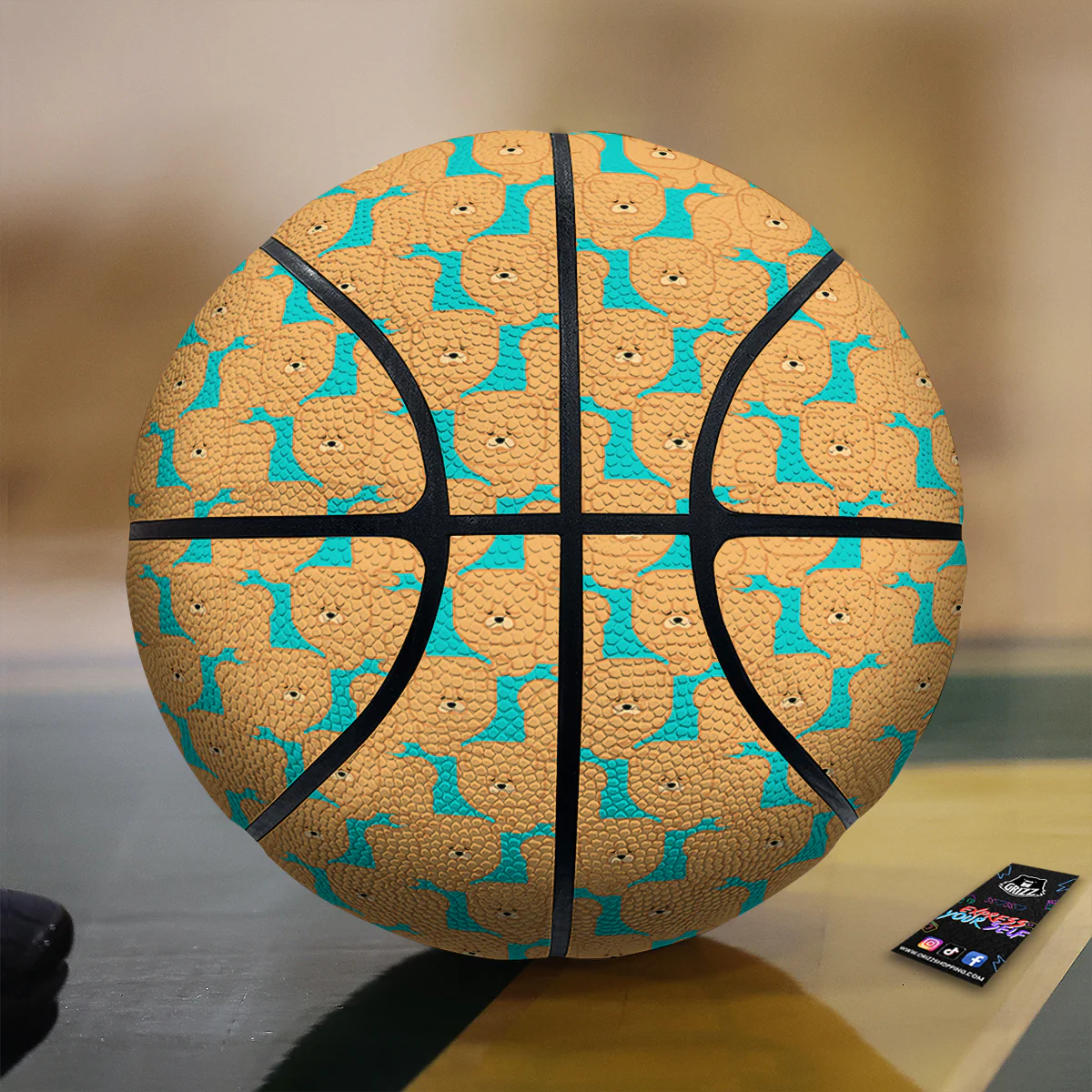 Chow chow And Blue Print Pattern Basketball