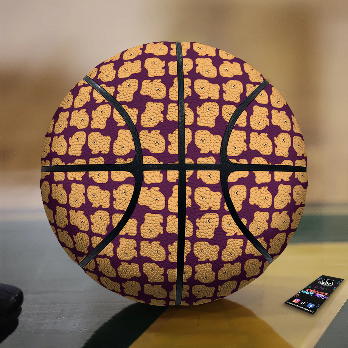 Chow chow And Purple Print Pattern Basketball