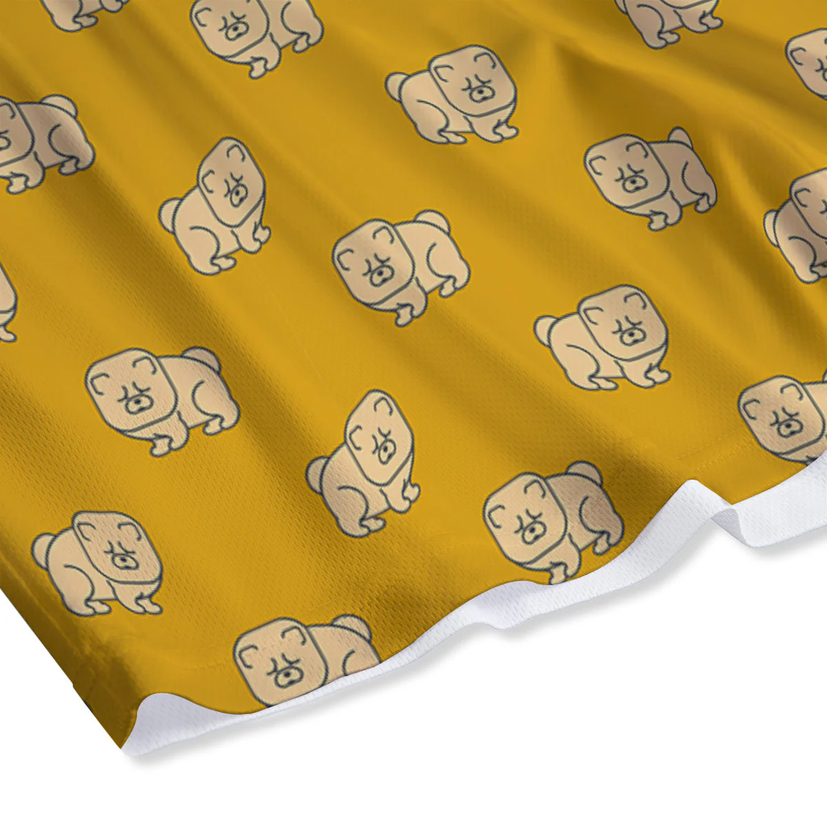 Chow chow And Yellow Print Pattern Mesh Shorts - Image 4