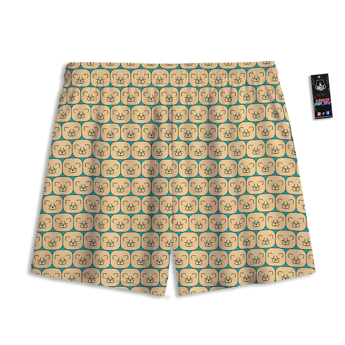 Chow chow Face Print Pattern Mesh Shorts - Image 2