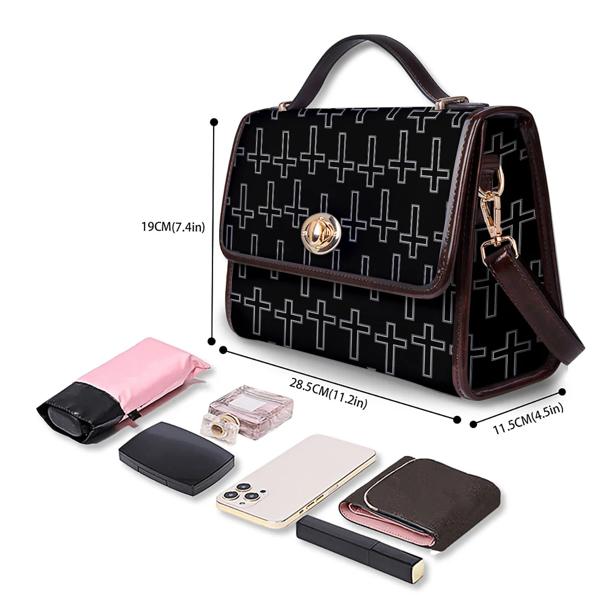 Christian Orthodox Print Pattern Women's Satchel Bag - Image 4
