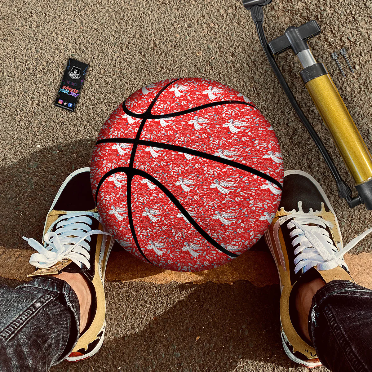 Christmas Angel Print Pattern Basketball - Image 2