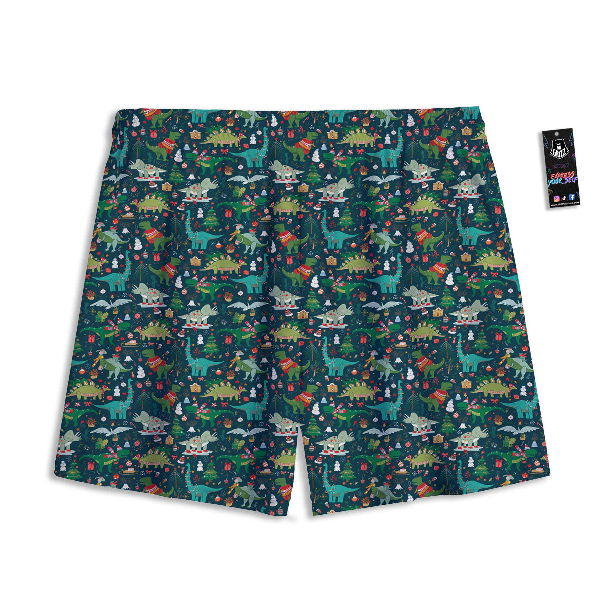 Christmas Animals Fun Print Pattern Mesh Shorts - Image 2