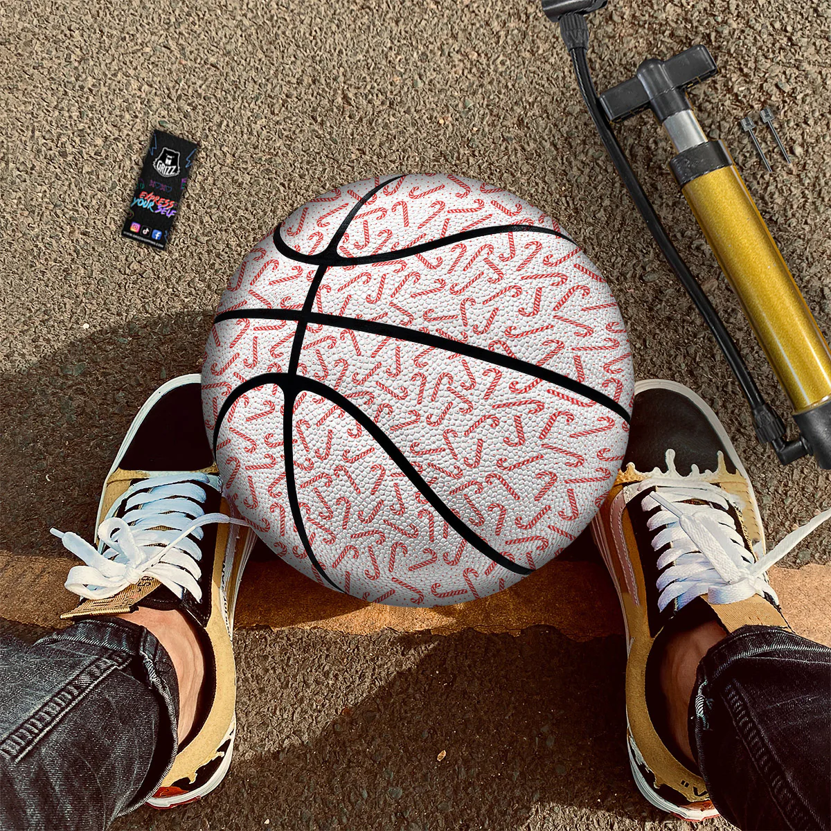 Christmas Candy Print Pattern Basketball - Image 2