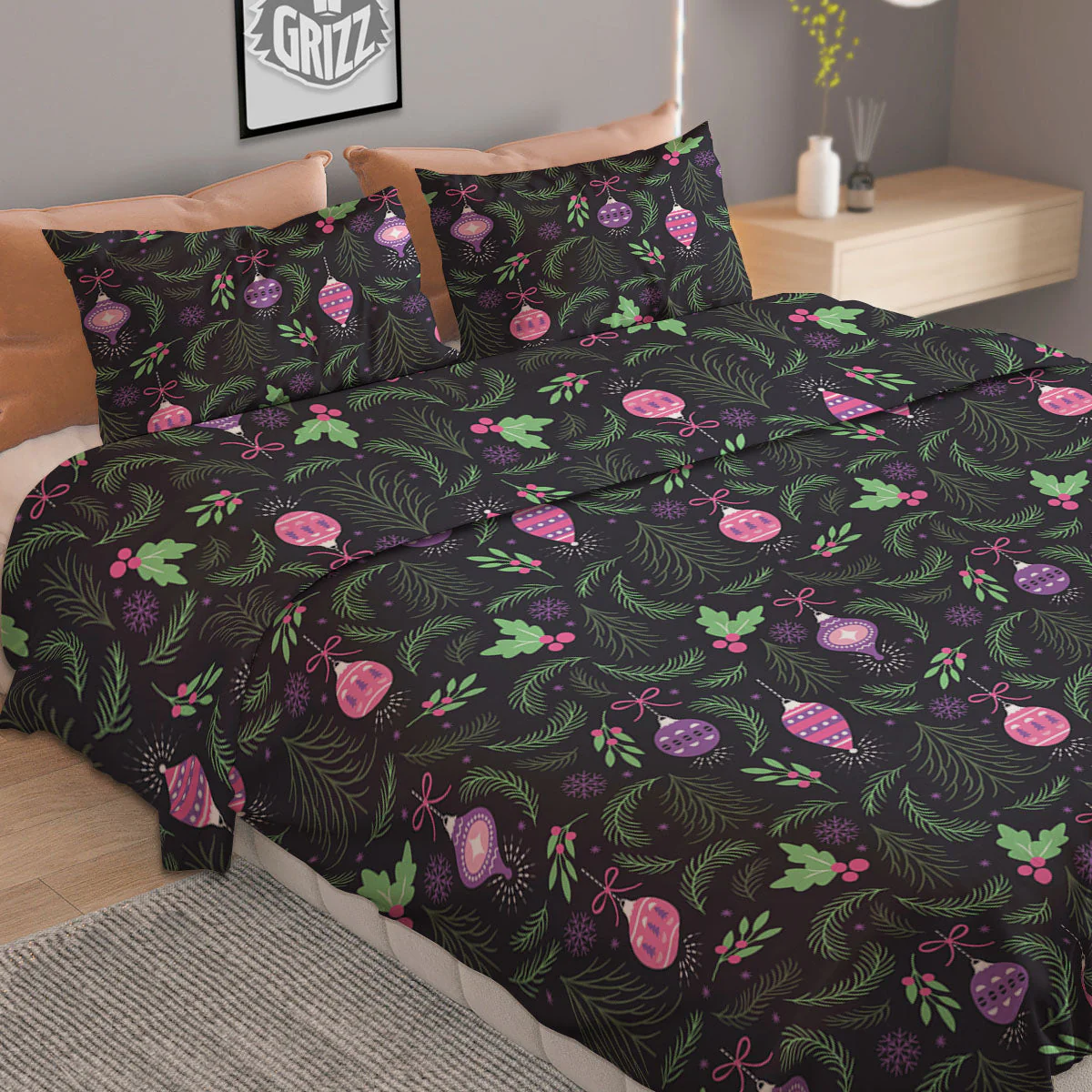 Christmas Decoration Print Pattern Duvet Cover Bedding Set - Image 2