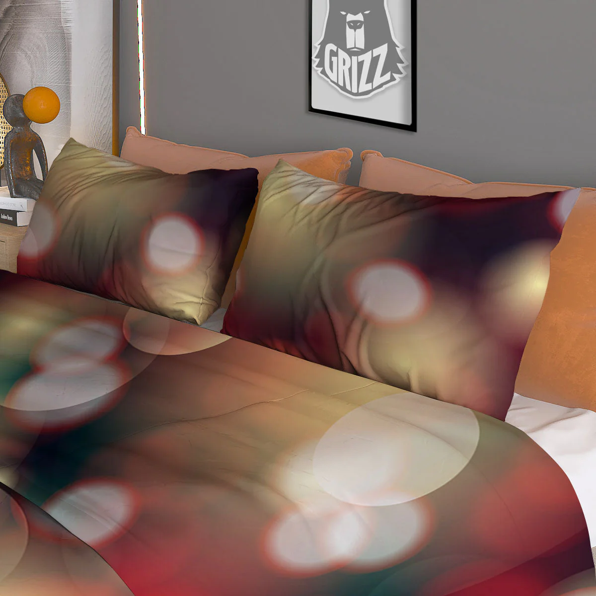 Christmas Defocused Lights Print Duvet Cover Bedding Set - Image 3