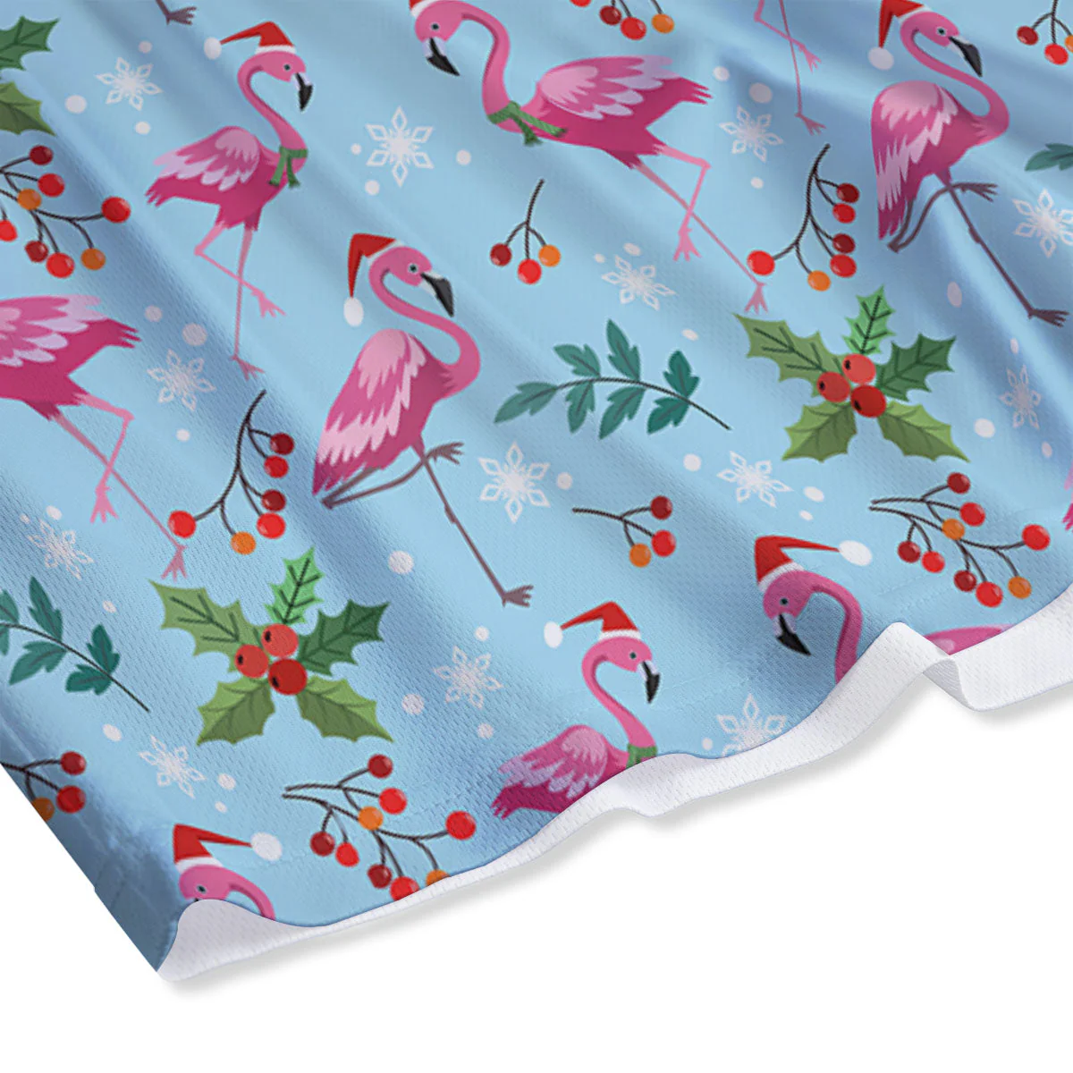 Christmas Flamingo Pink Print Pattern Mesh Shorts - Image 4