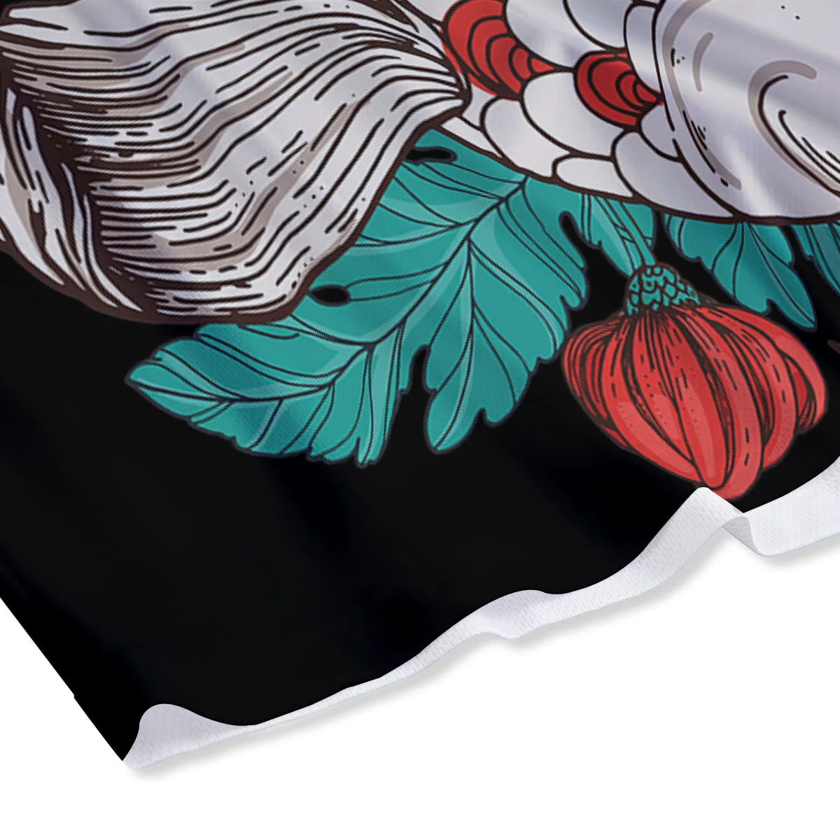 Chrysanthemums And Japanese Koi Print Mesh Shorts - Image 4