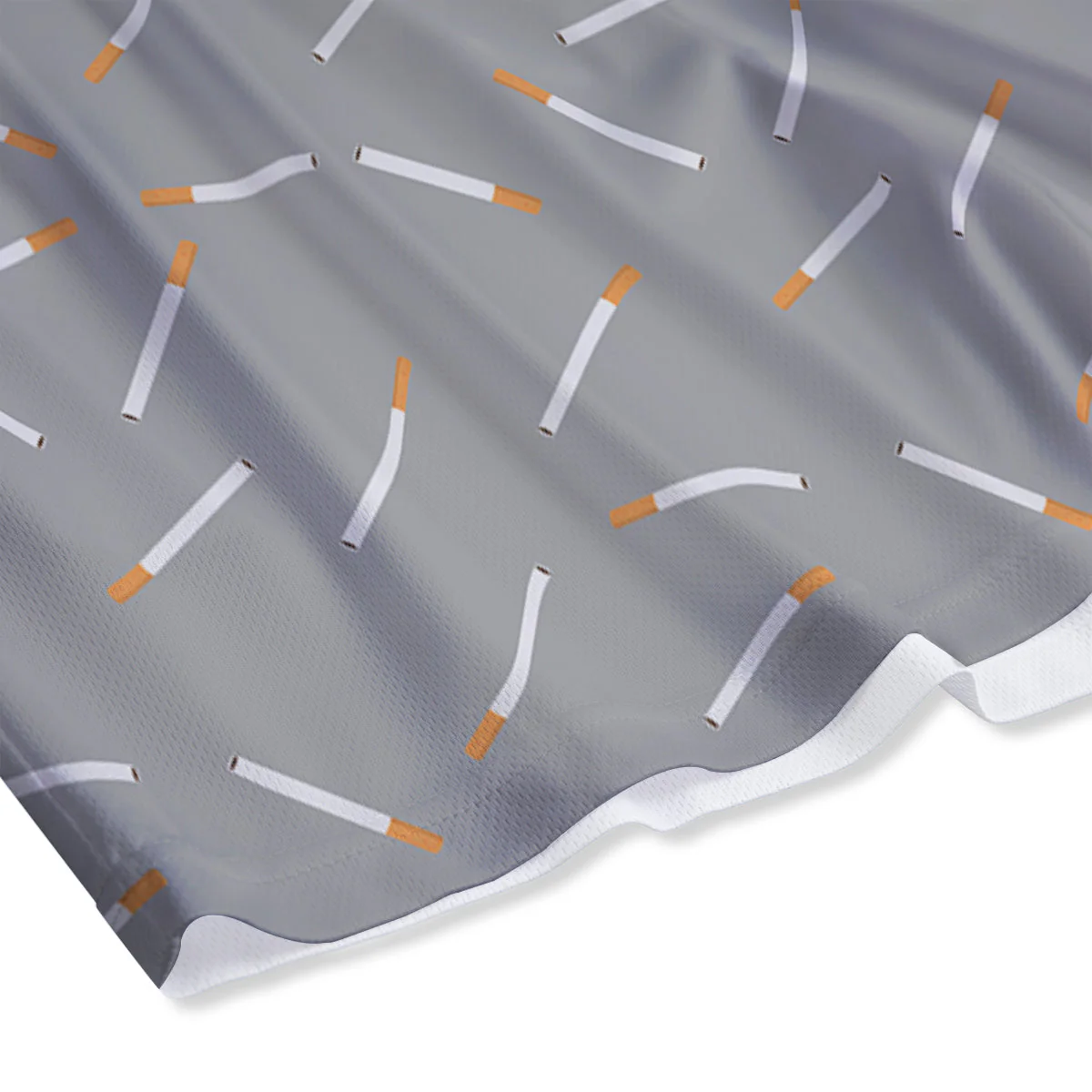 Cigarette Gray Print Pattern Mesh Shorts - Image 4