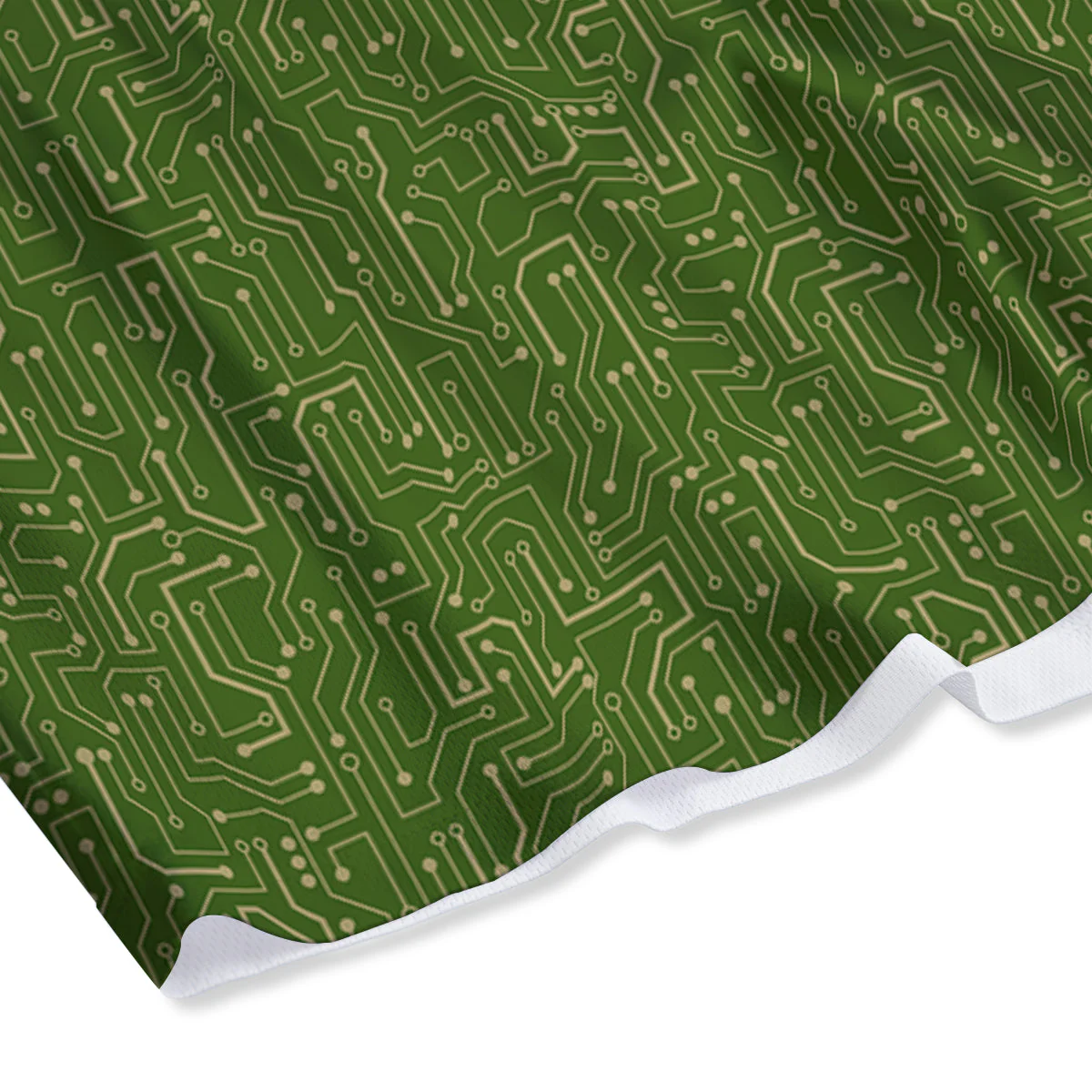 Circuit Green Print Pattern Mesh Shorts - Image 4