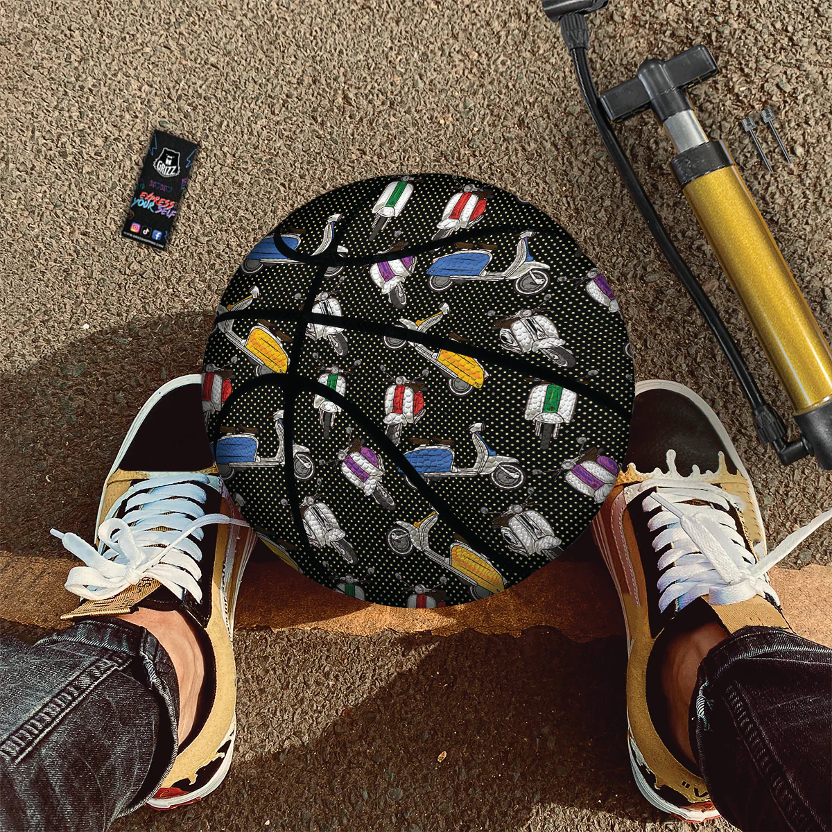 Classic Scooters Print Pattern Basketball - Image 2