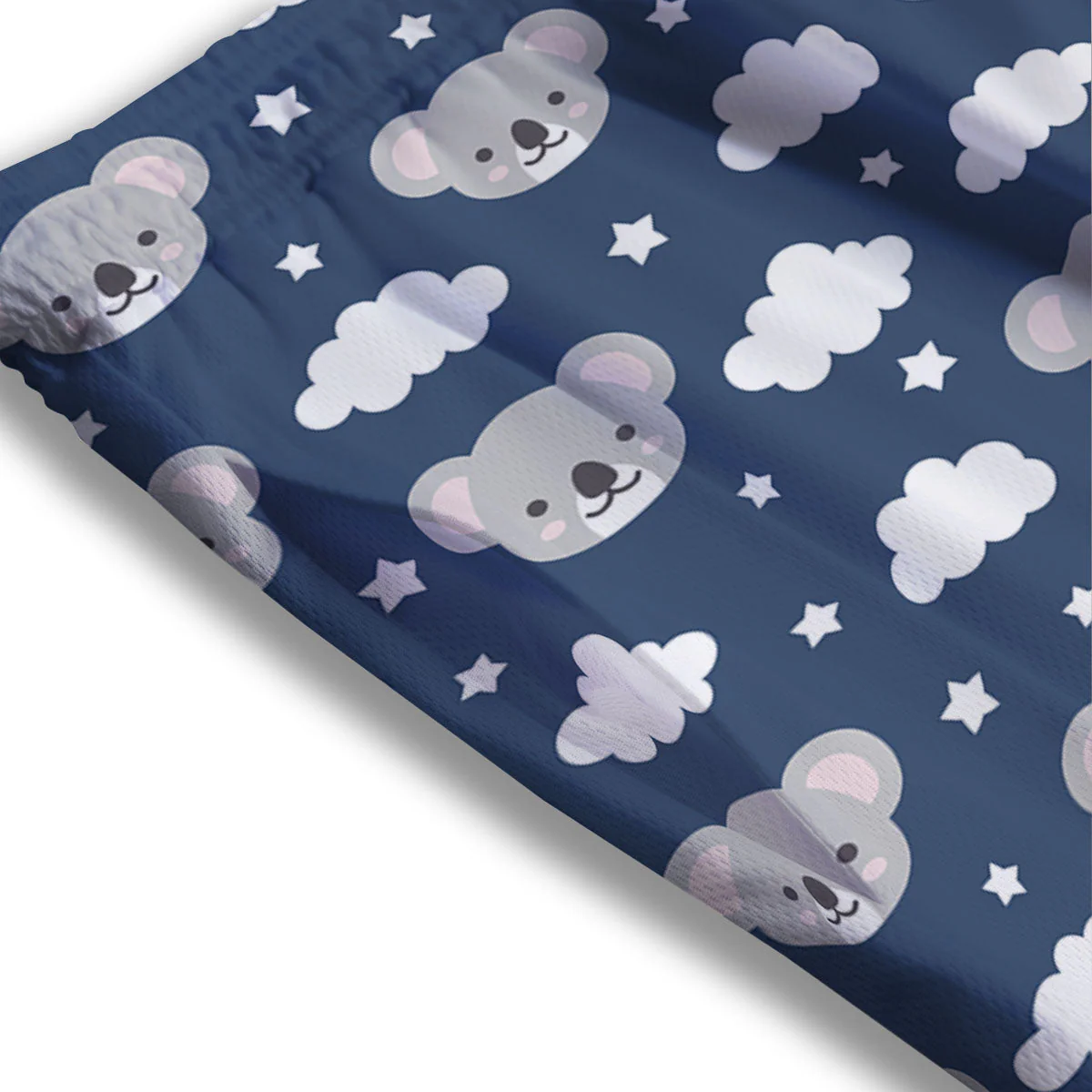 Cloud And Koala Bear Print Pattern Mesh Shorts - Image 3