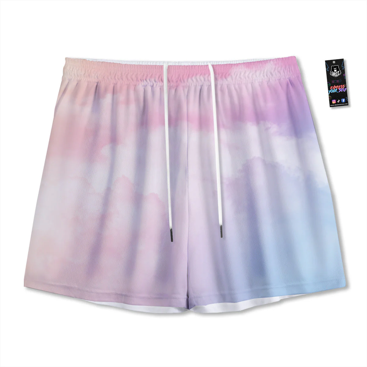 Cloud Coloful Print Mesh Shorts