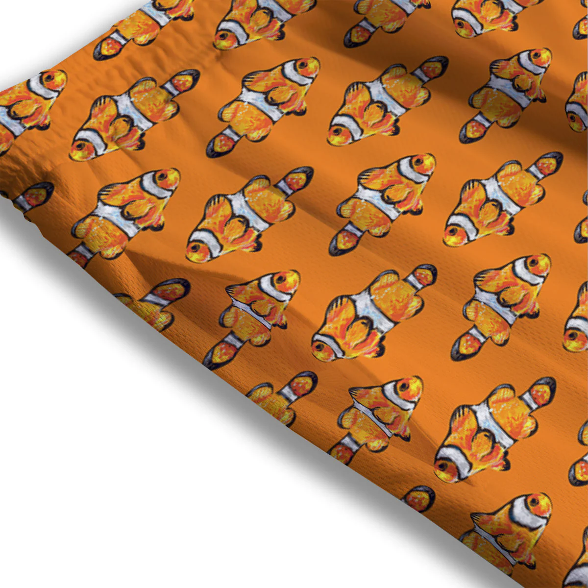 Clownfish Orange Print Pattern Mesh Shorts - Image 3