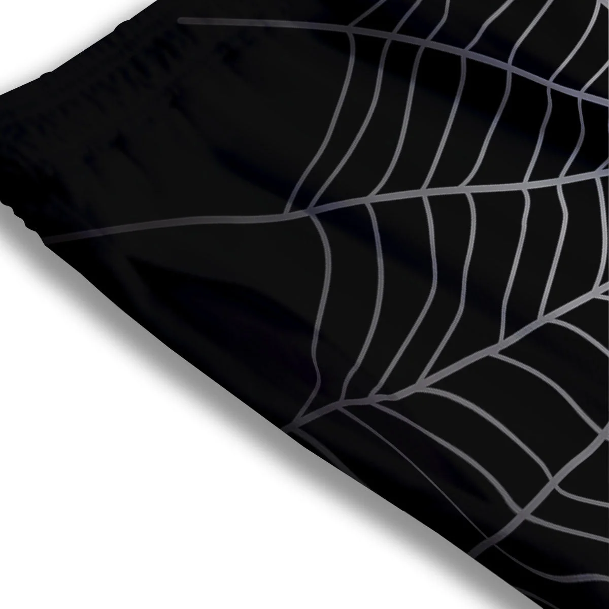 Cobweb White And Black Print Mesh Shorts - Image 3