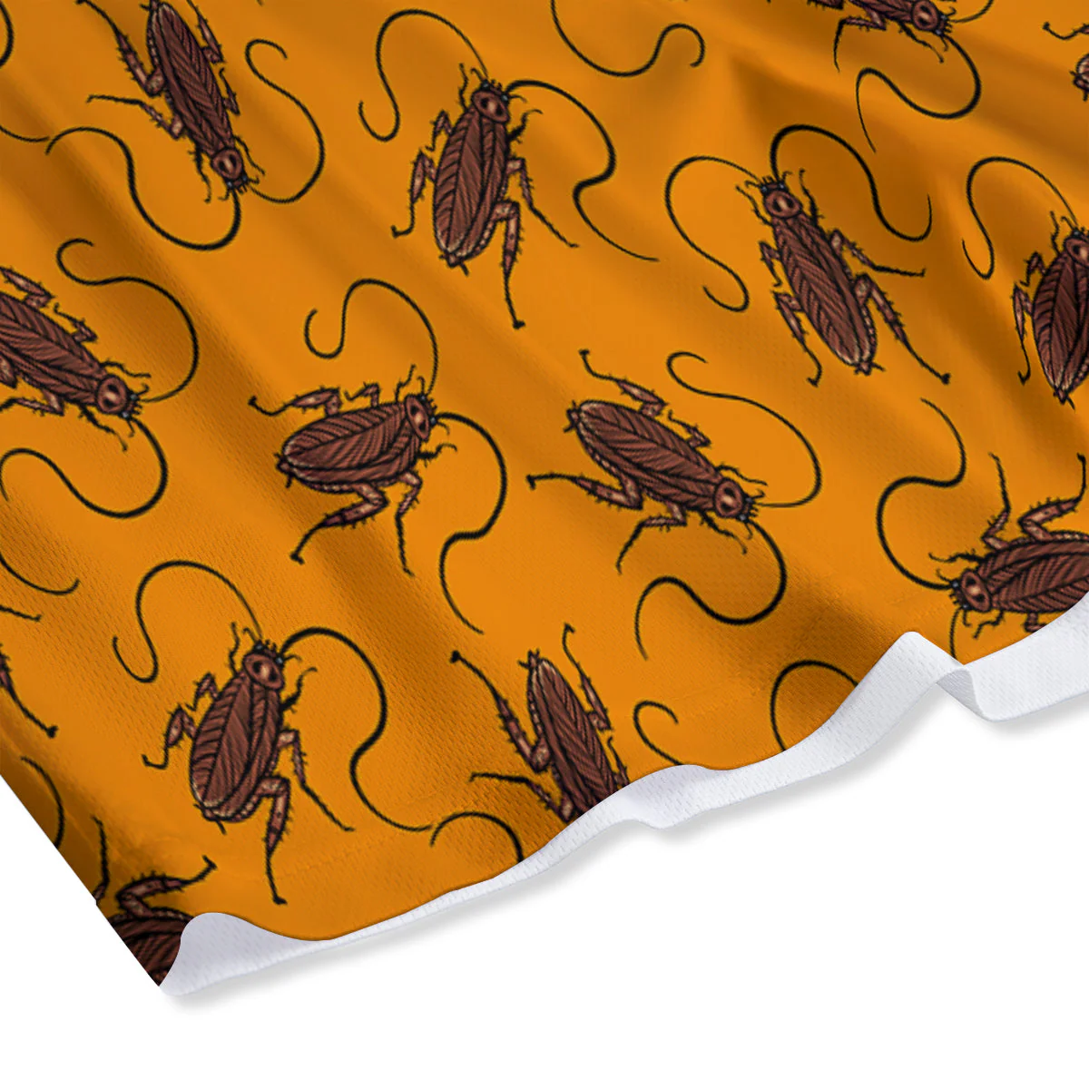 Cockroach Orange Print Pattern Mesh Shorts - Image 4