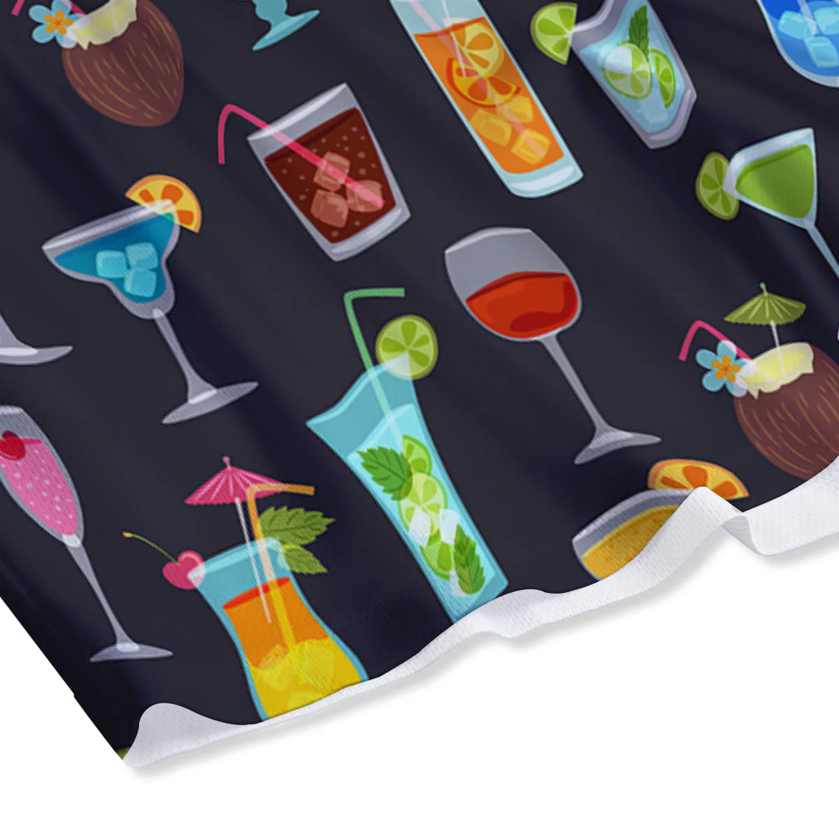 Cocktail Exotic Print Pattern Mesh Shorts - Image 4